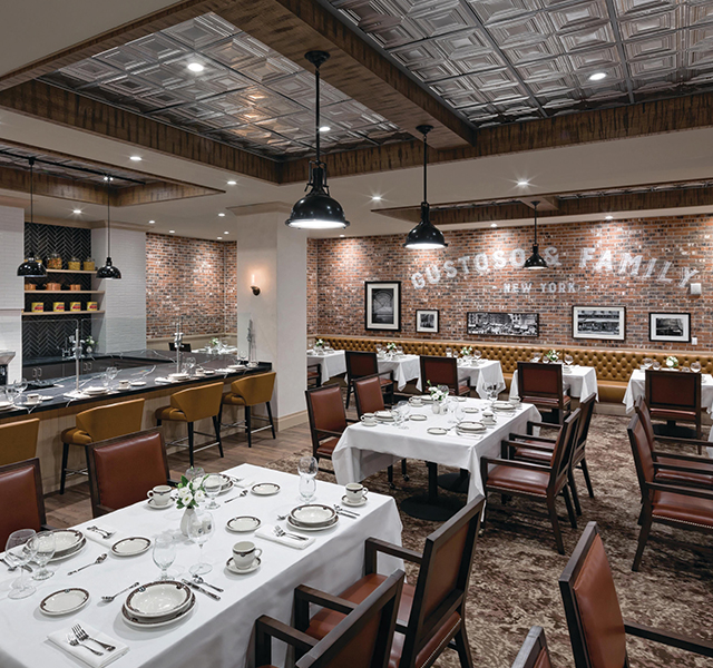 Gustoso dining room at the Watermark at Brooklyn Heights
