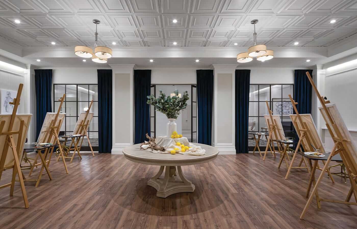 A look at the on-site art and creation studio available to all residents at the Watermark at Brooklyn Heights