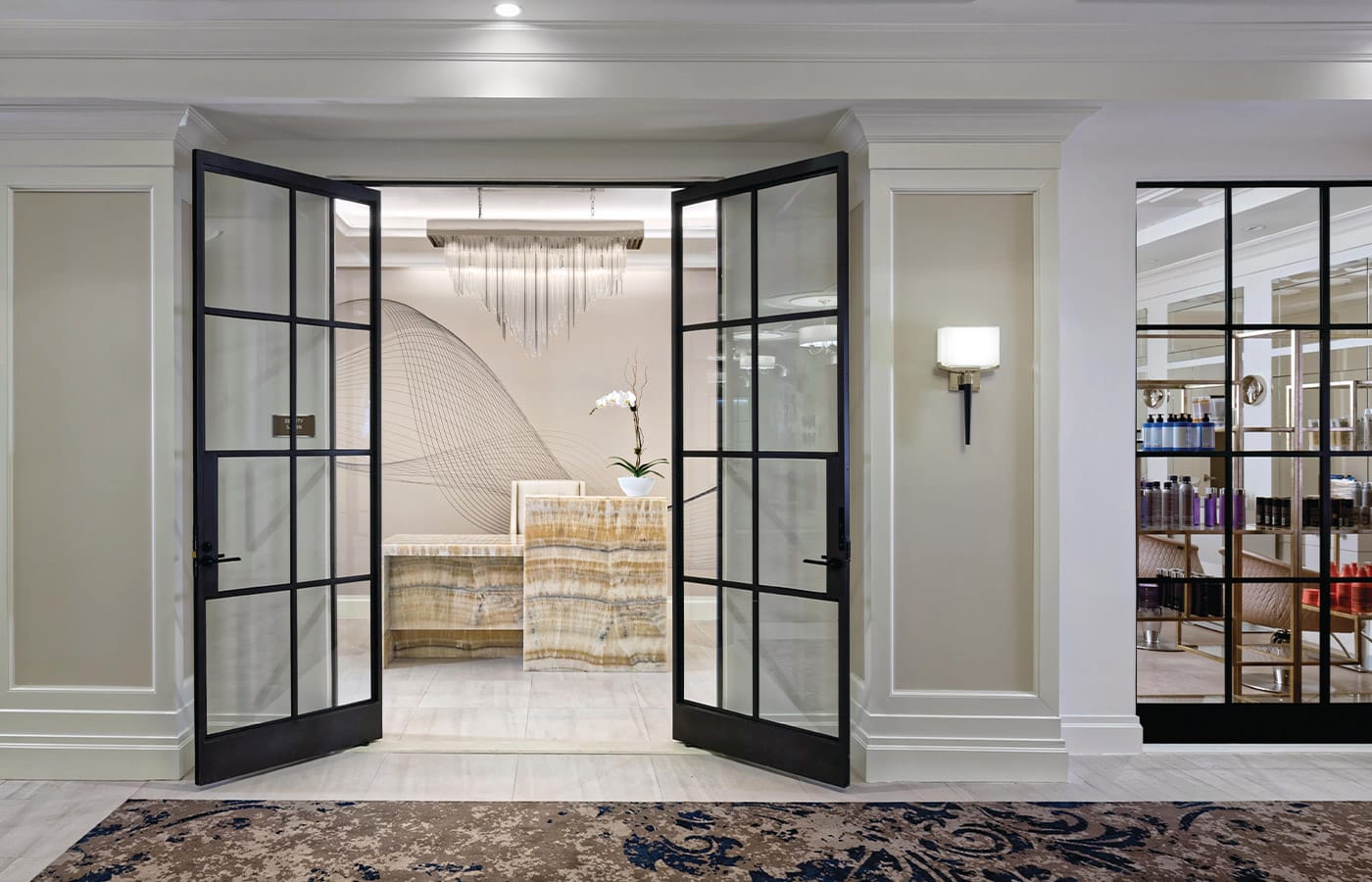A look into the on-site salon and spa, Indulge available exclusively for residents of the Watermark at Brooklyn Heights