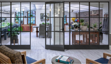 Indoor garden and courtyard found for Memory Care residents at the Watermark at Brooklyn Heights