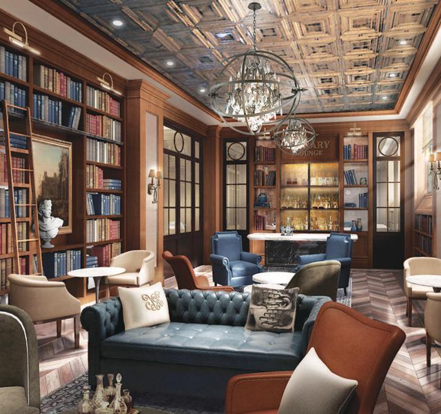 library and wine bar