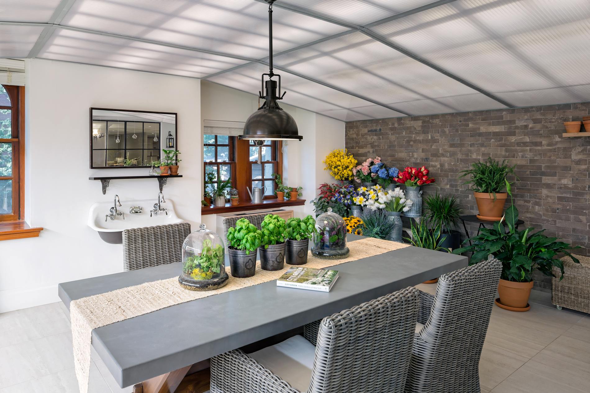 indoor greenhouse work space