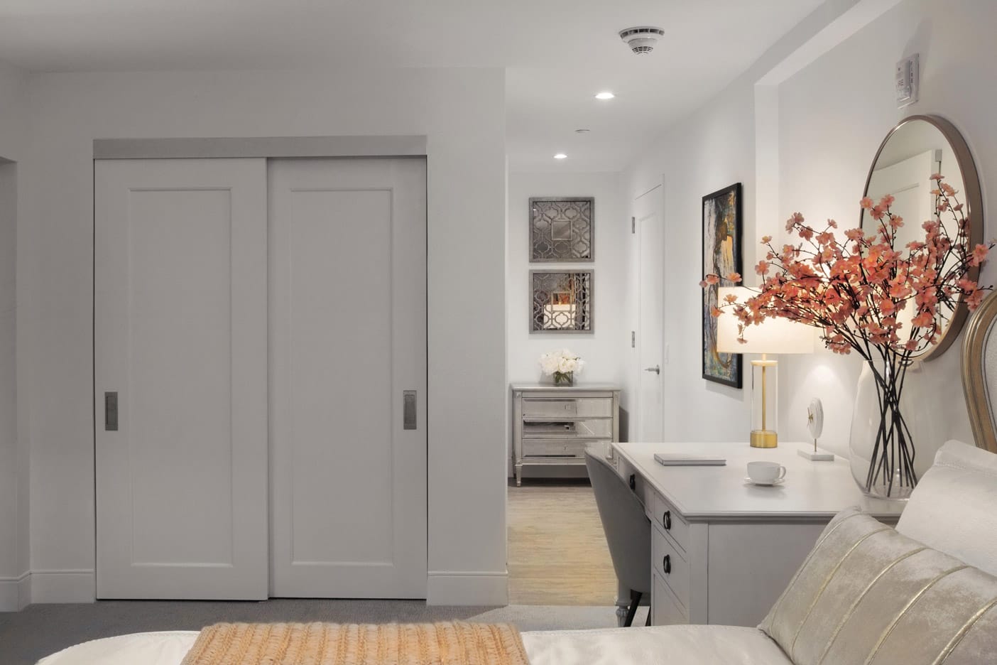 Brooklyn Heights Independent & Assisted Living Photo Gallery - a look at the bedroom layout focusing on the sliding door closet space within the bedroom
