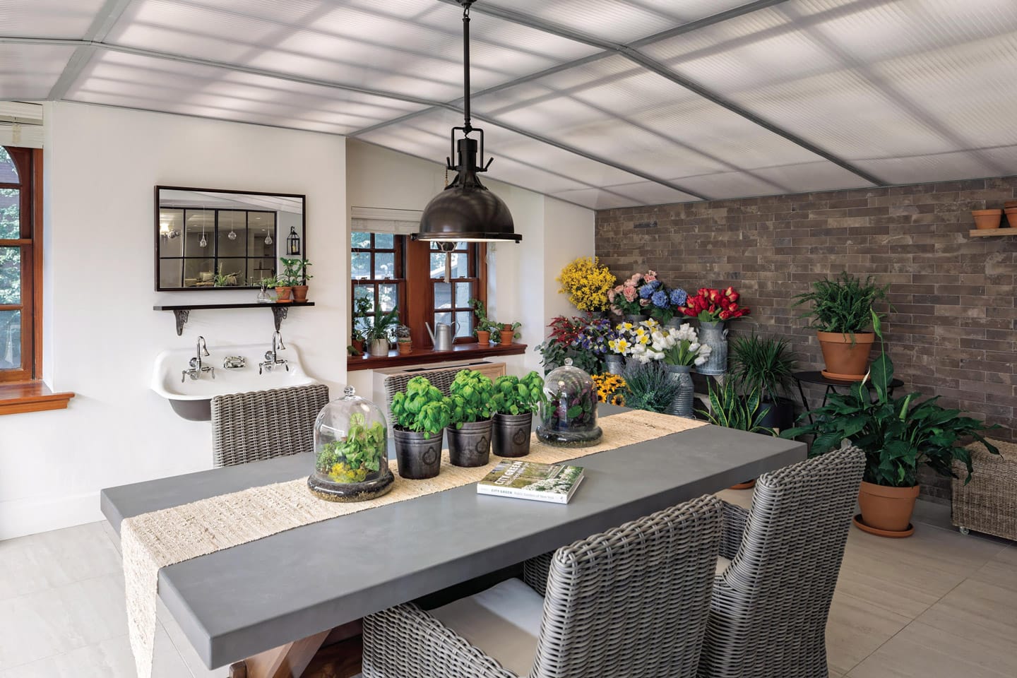 Memory Care Photo Gallery - Another look at the indoor garden space used by Memory Care residents for potting and preparing their items prior to planting them in the indoor greenspace