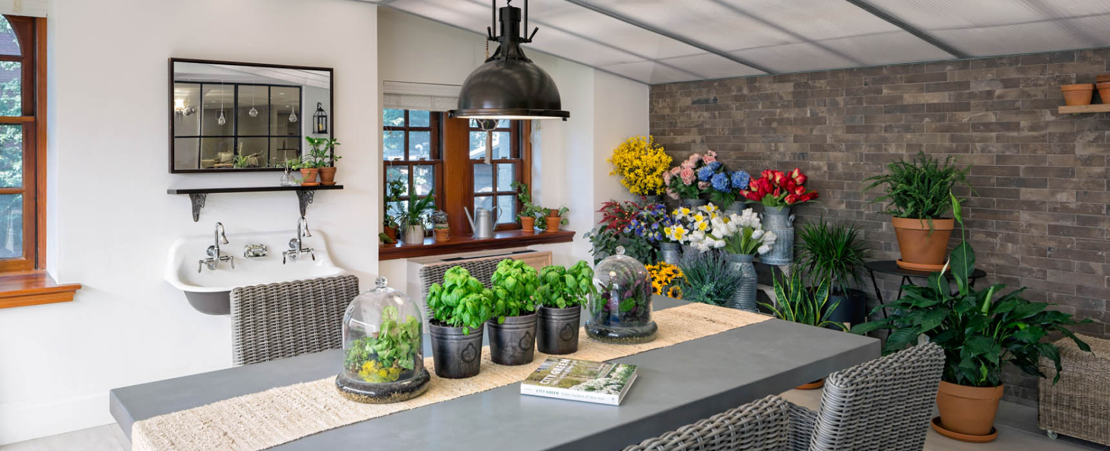 indoor greenhouse work space