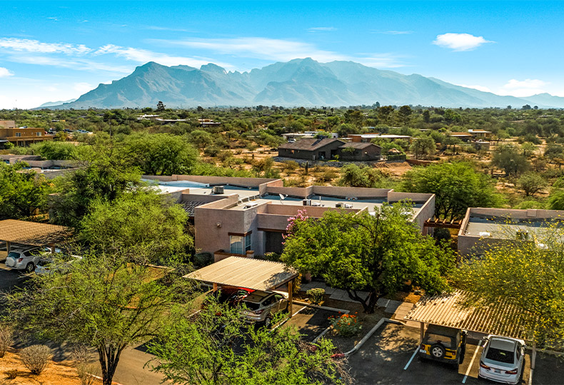 aerial shot of watermark property 