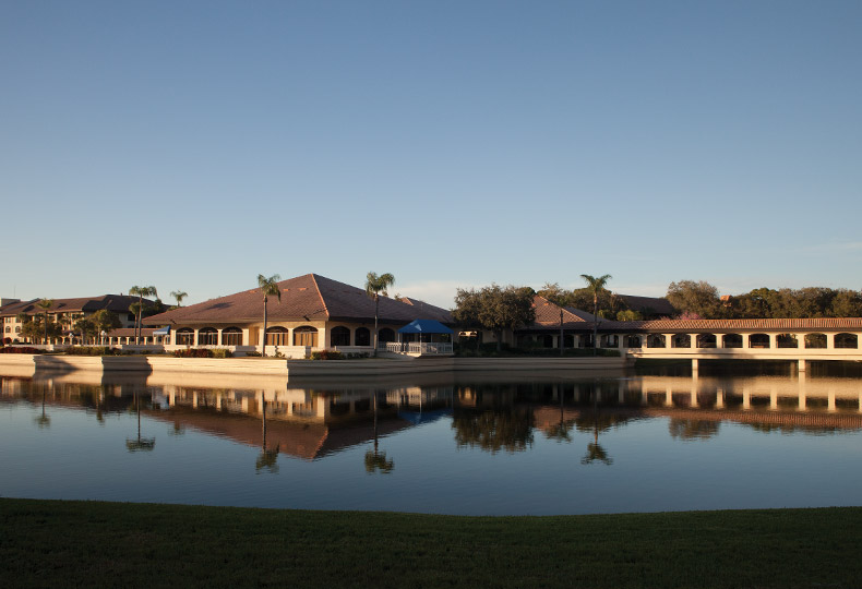 exterior shot of a watermark property on a lake