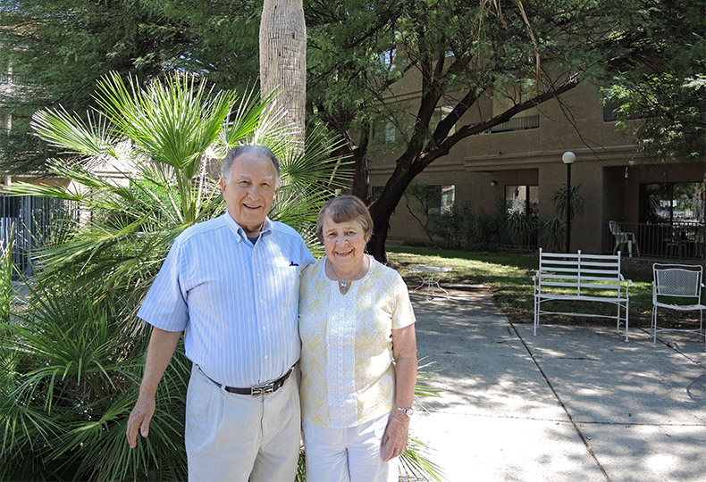 watermark residents posed for a photograph outdoors