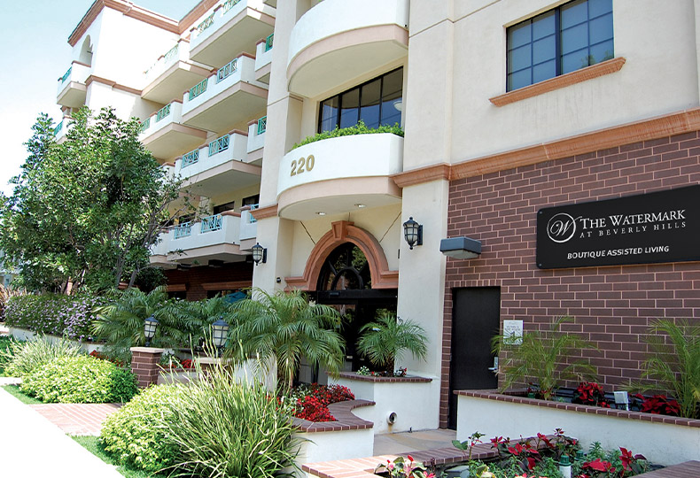 exterior shot of a watermark property entrance