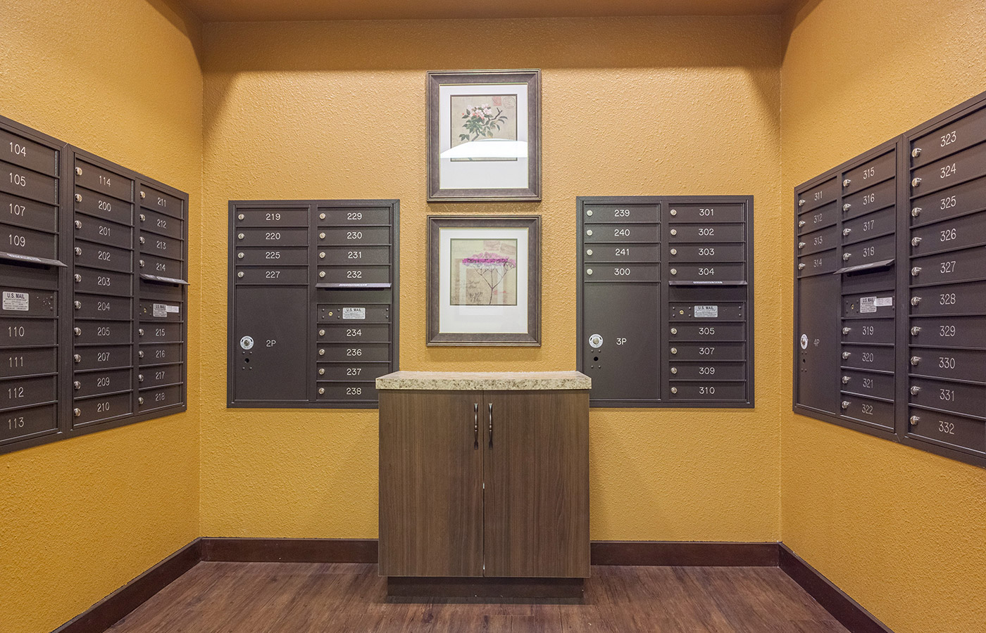 The mail room available for each guest in our residence