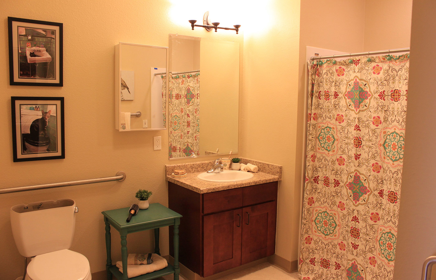 Bathroom in one of the apartment at The  Caliche Senior Living.