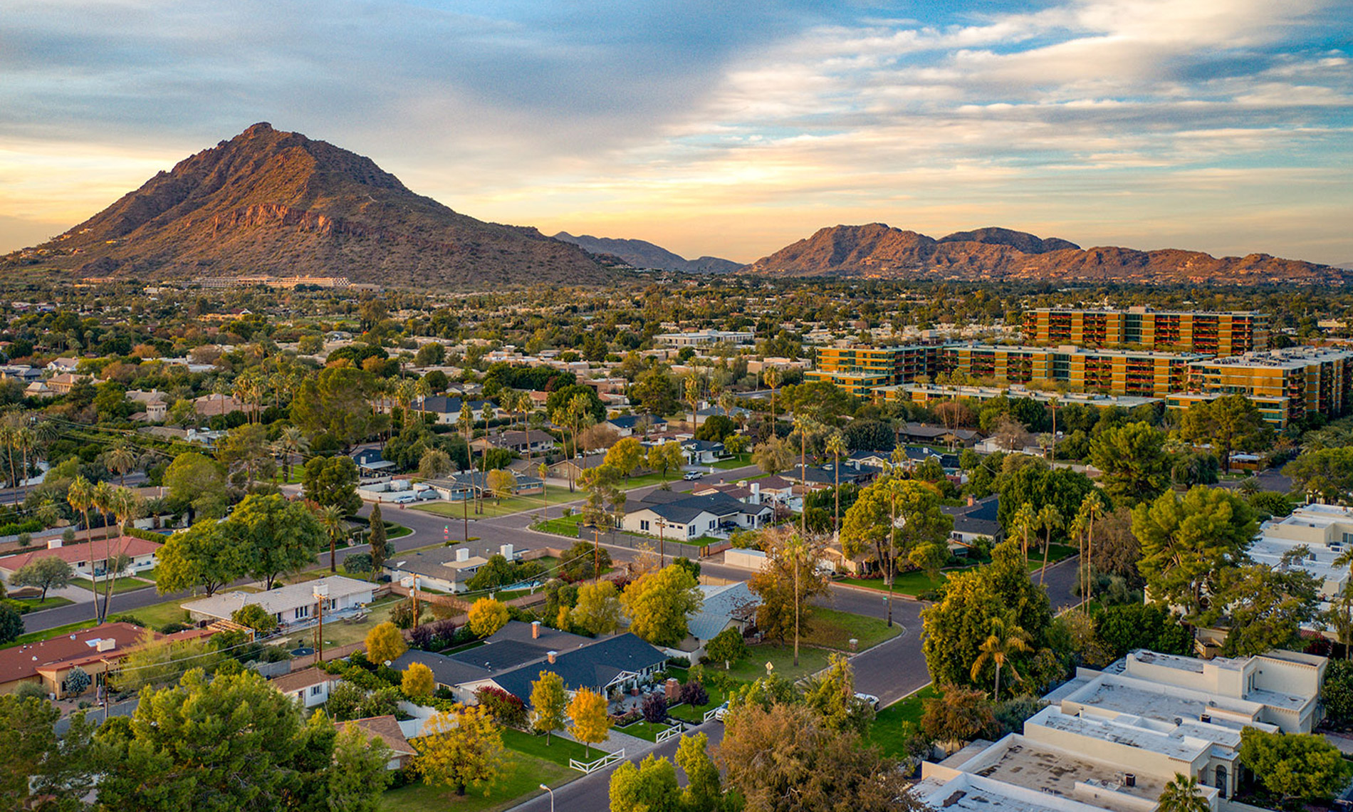 A view of the Casa Grande city with its beautiful landscape in the back