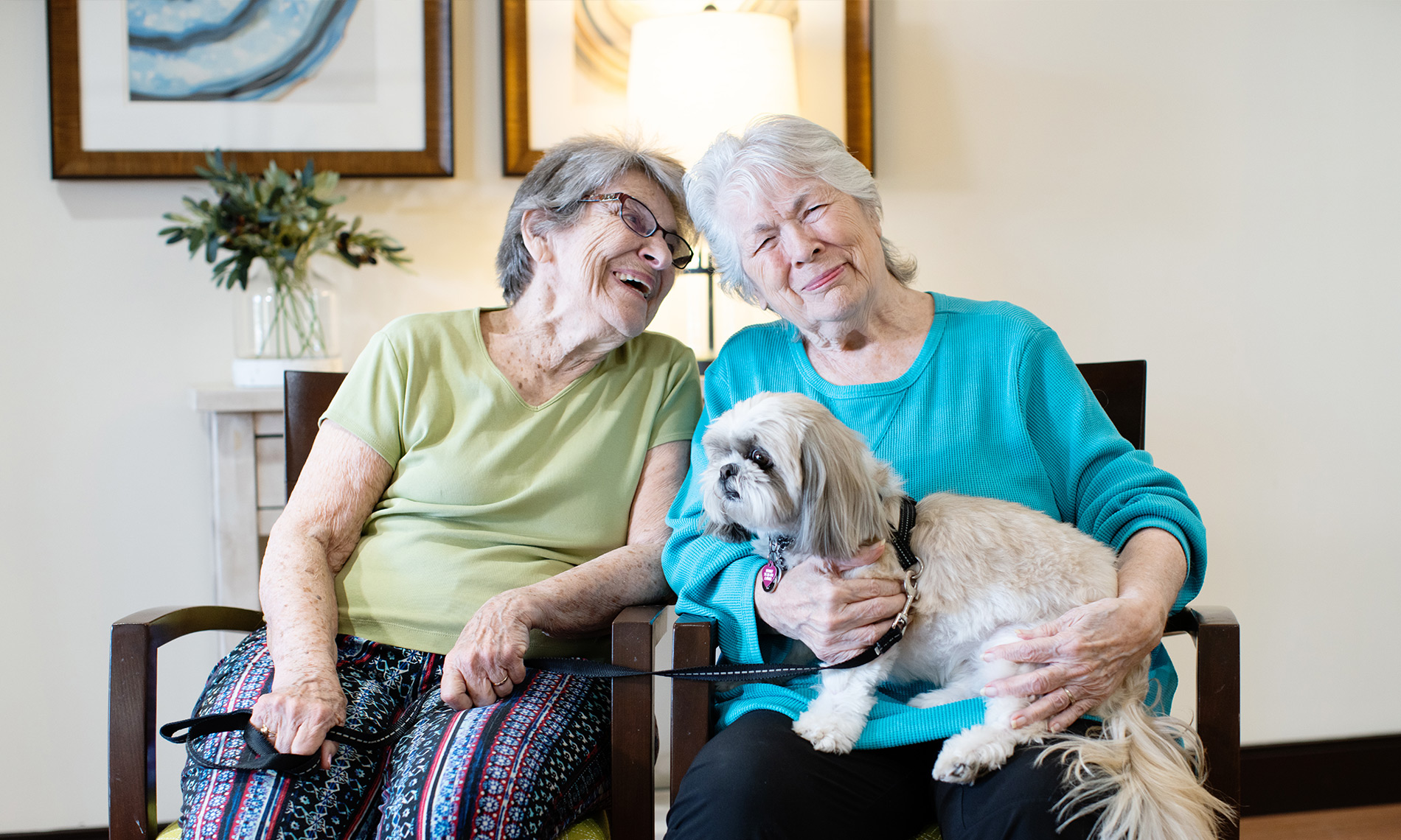 two residents enjoying each other's company