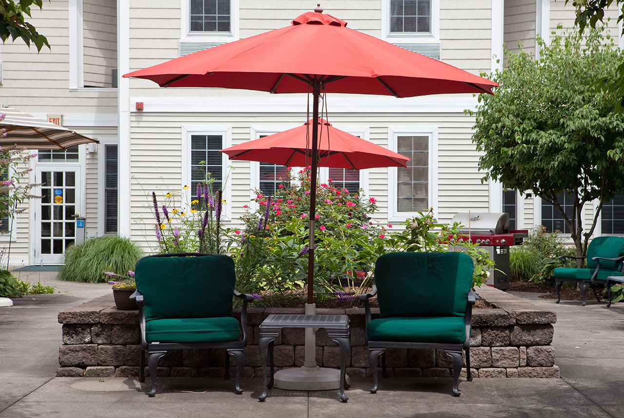 Armchairs in front of the house