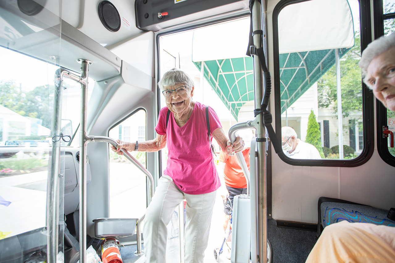 Entering the bus