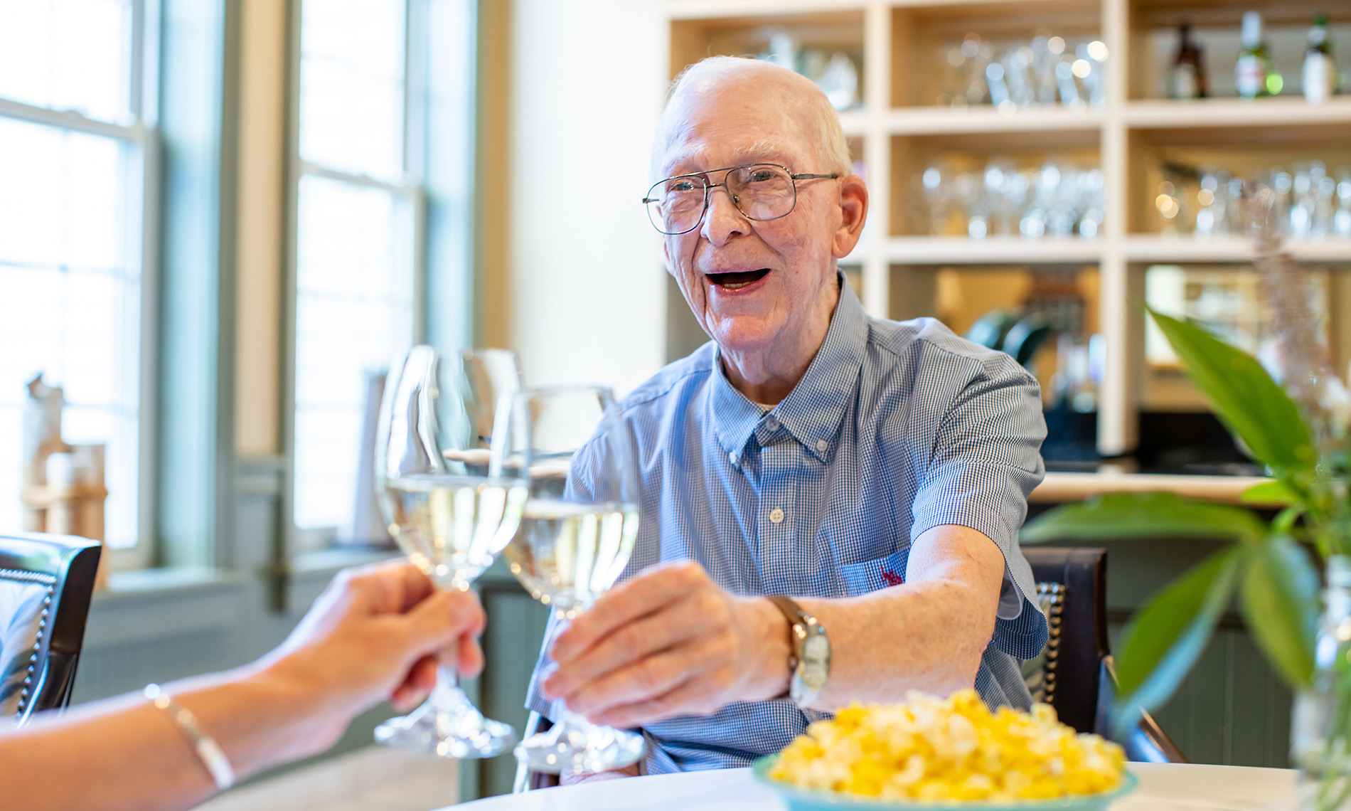 Old Man cheers