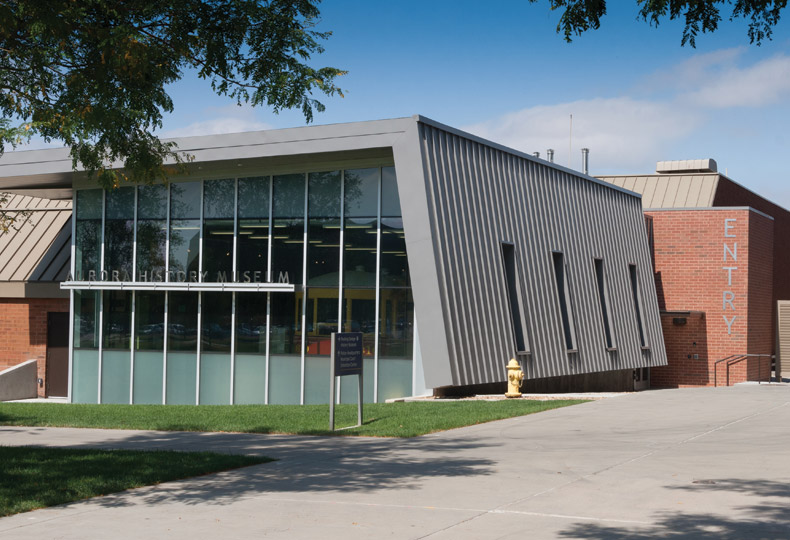 An outdoor shot of the history Museum in Aurora, Colorado