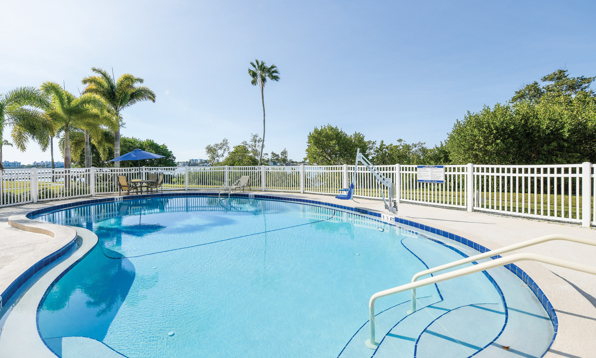 Outdoor pool on a sunny day