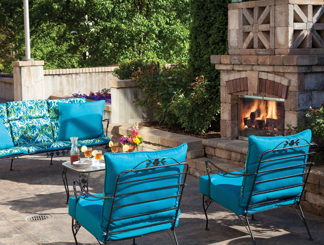 patio chair with fireplace