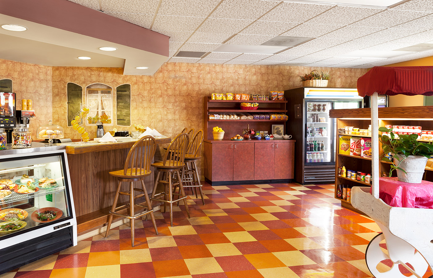 Bright Cafe with high top chair