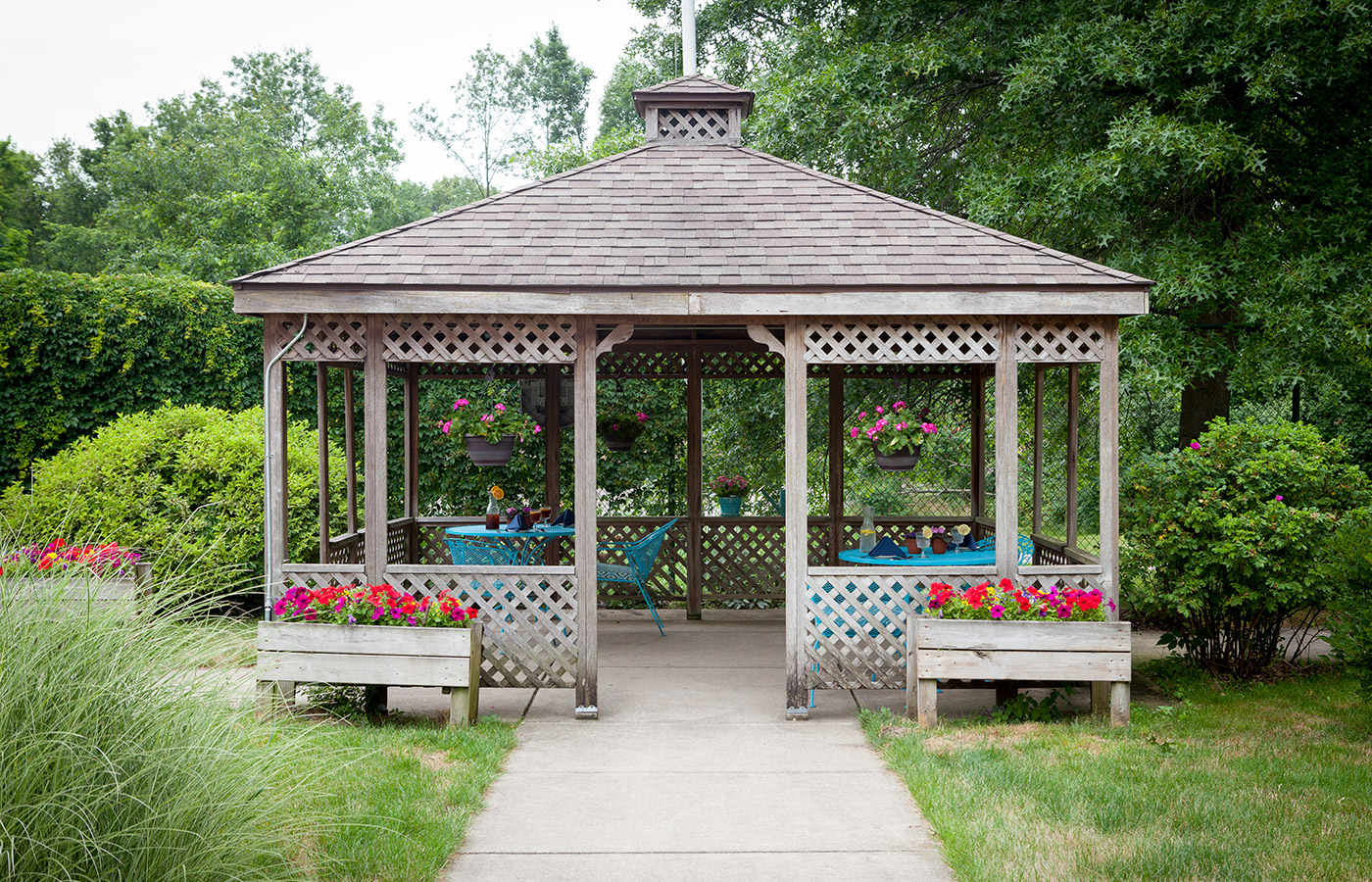 Oustide gazebo area