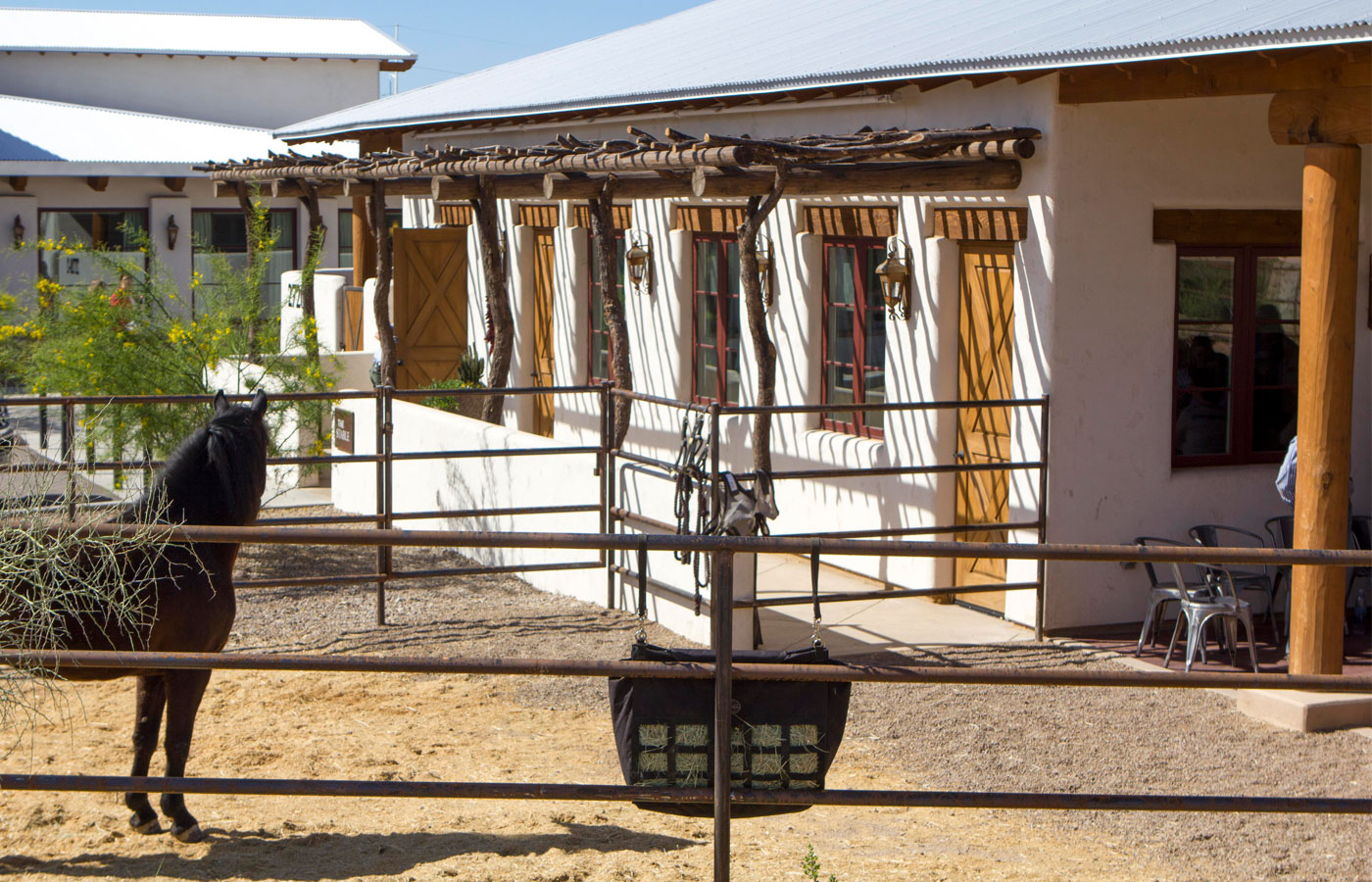 The on-site stables at The Hacienda at the River