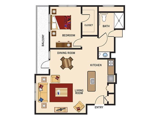 One of the many floor plan offerings found at the Preston at the Park Cities