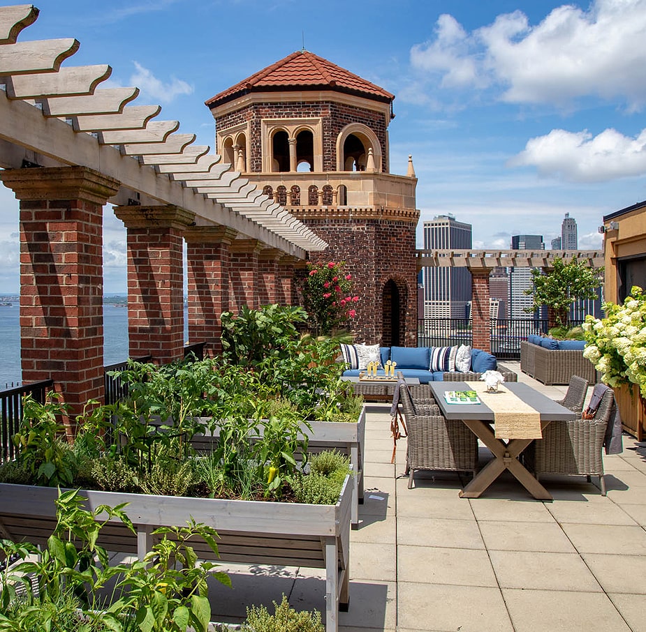 Terrace on the river bank