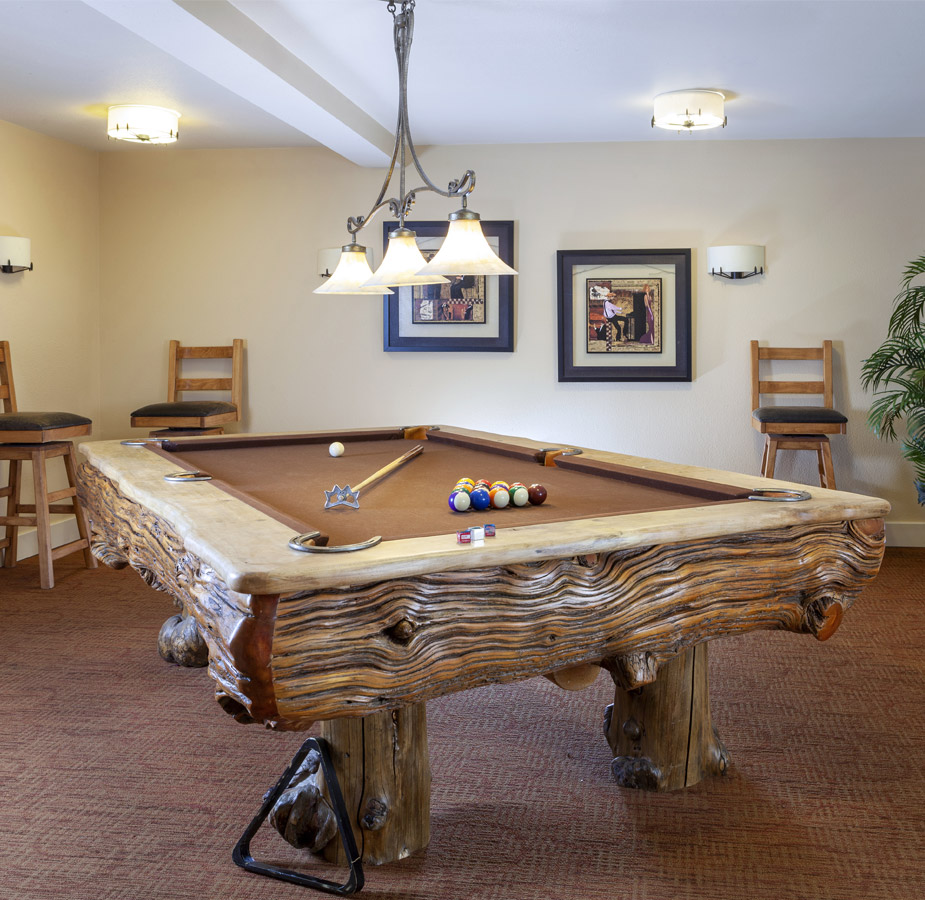 Amenities St Andrew A beautifully wooden carved pool table