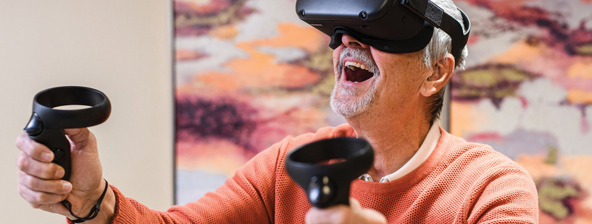 A man with VR glasses A man with VR glasses