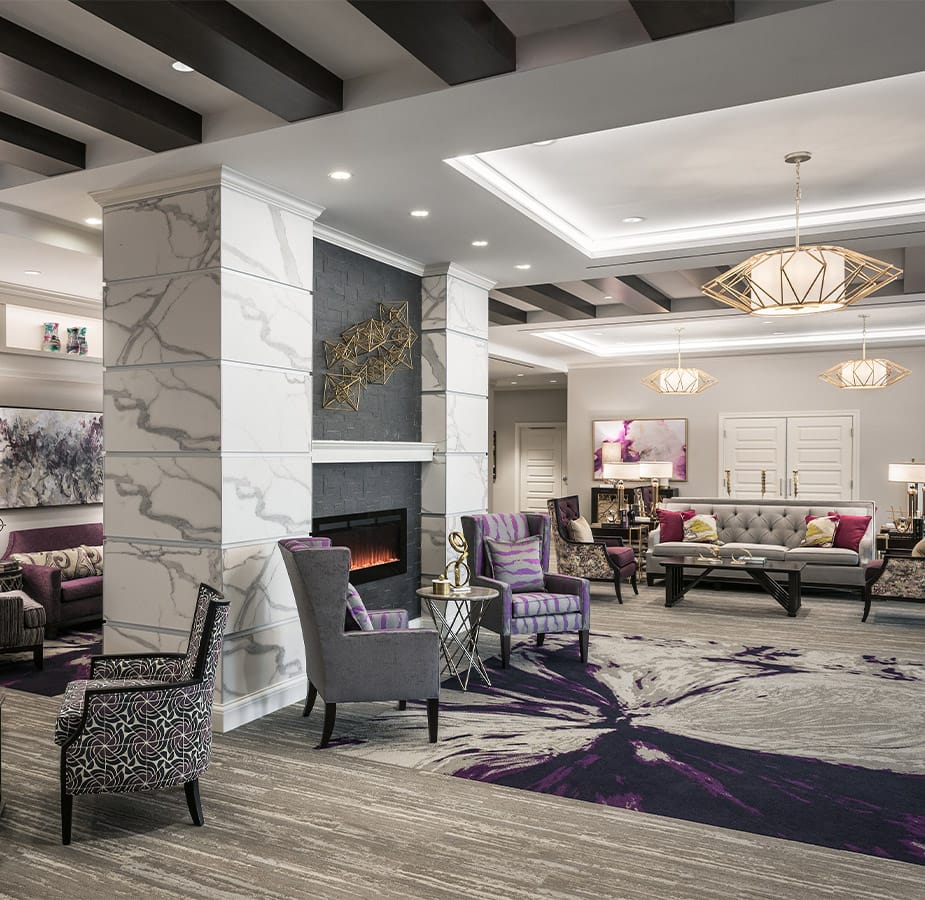 The Preston at the Park Cities Amenities & Services First floor lobby sitting area at the Preston at the Park Cities