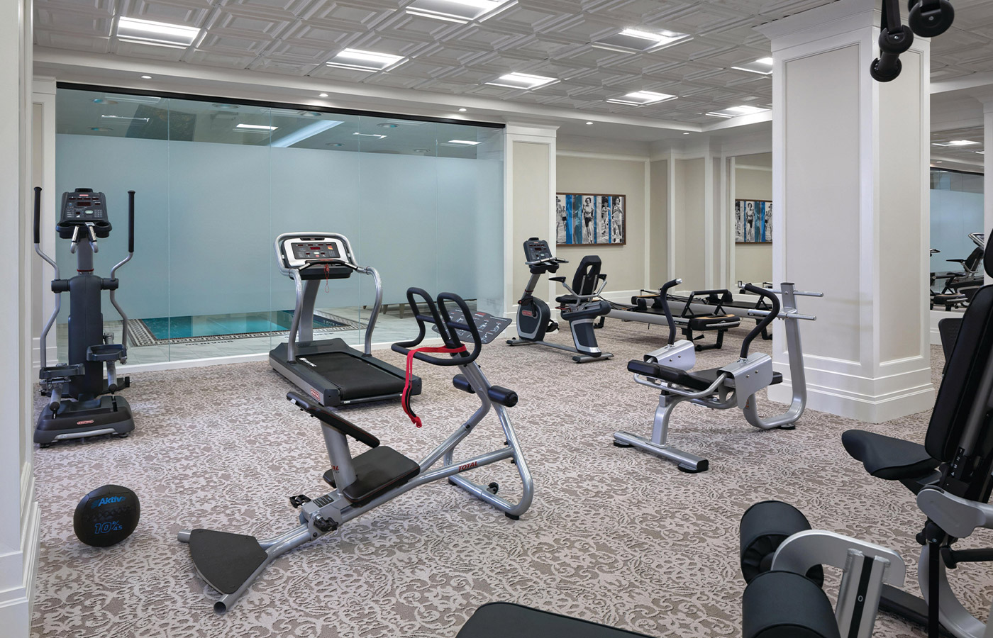 fitness centre showcasing a variety of equipment