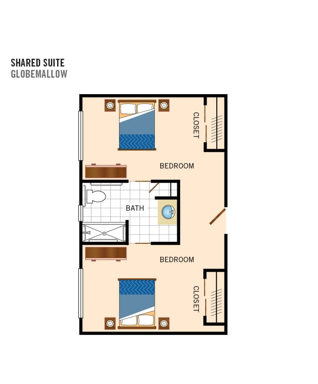 shared suite floor plan for memory care and assisted living at the hacienda at the river in tucson, az