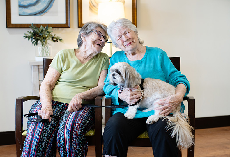 two residents enjoying each other's company