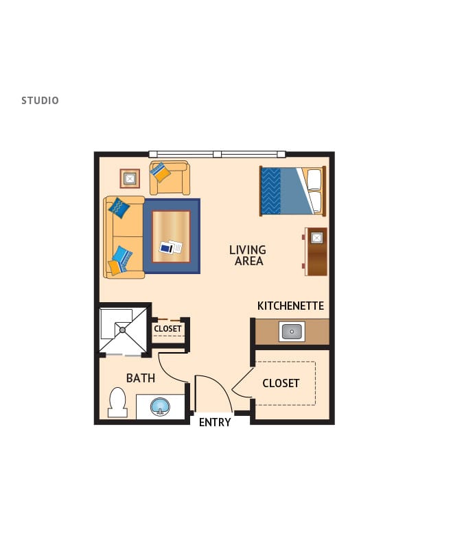 Assisted Living studio, Crown Cove, Corna Del Mar