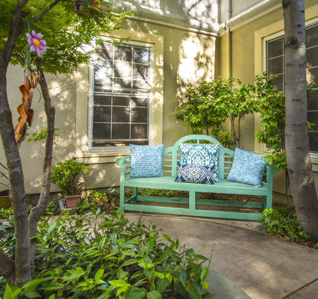 Turquoise bench