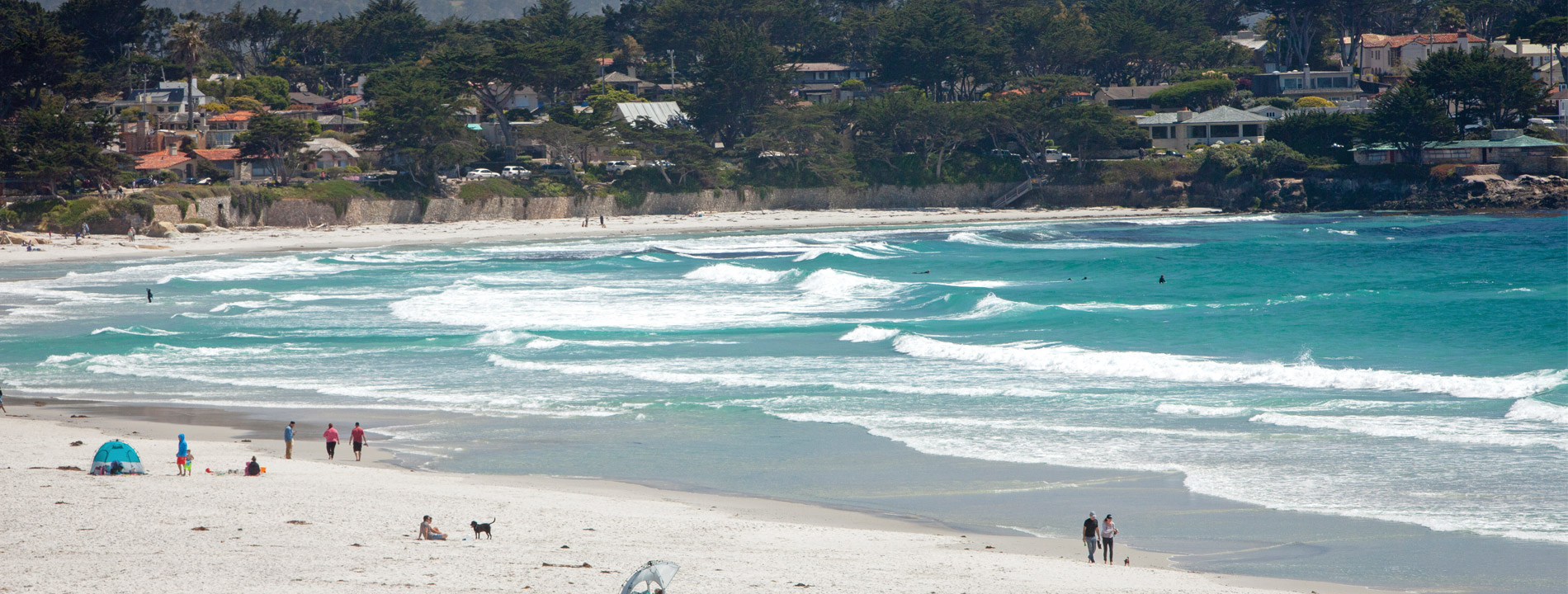 a shot of the Carmel beach and its pristine water