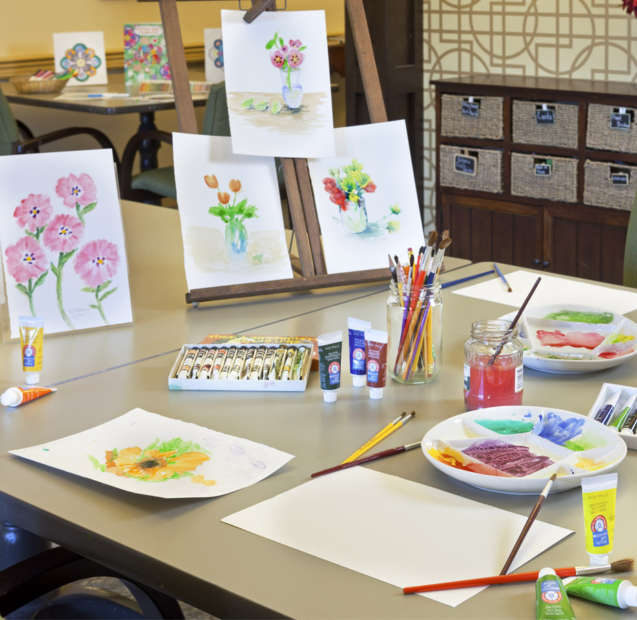 Activities Art supply and some completed painting