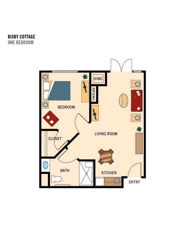 Assisted Living 1 bedroom, the cottages of carmel,carmel, CA