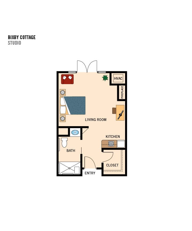 Assisted Living studio, the cottages of carmel,carmel, CA