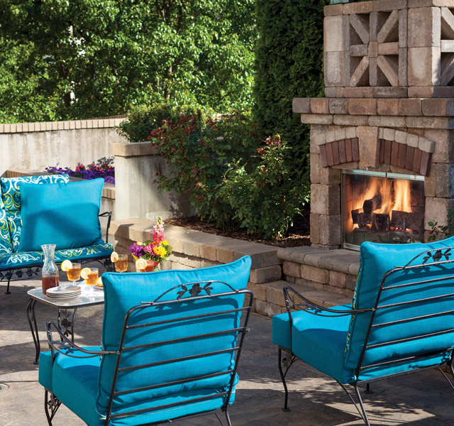 3d tour patio chair with fireplace