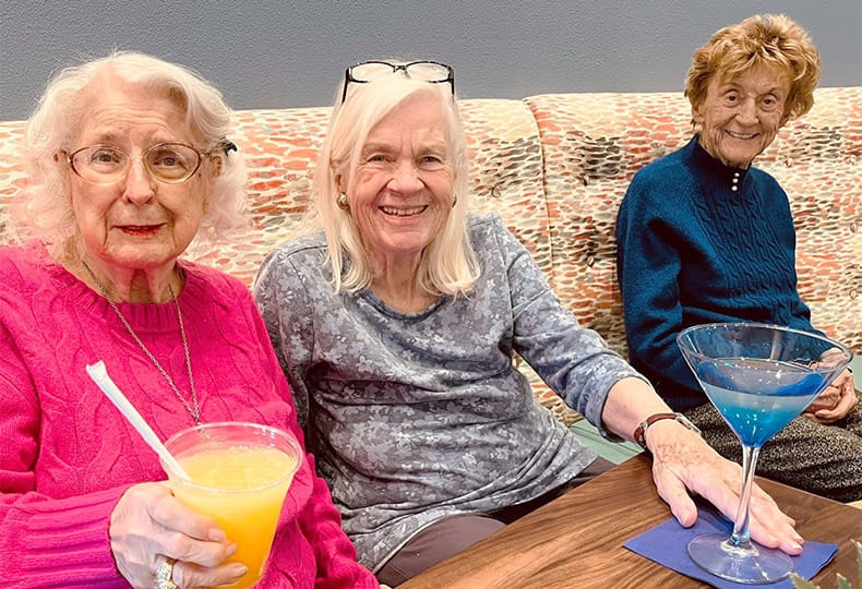 The Fountains at the Albemarle A group of women enjoying colourful beverages during an activity evening