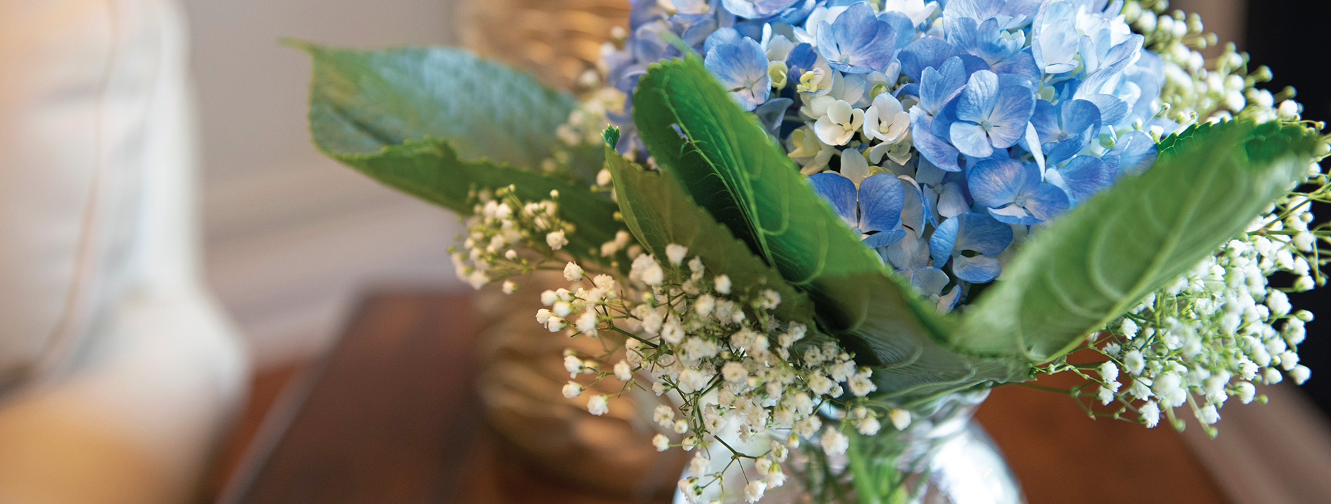 A bouquet of blue flowers