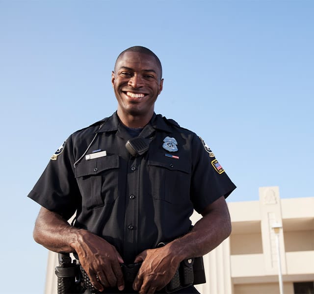 Police Department A police officer smiling