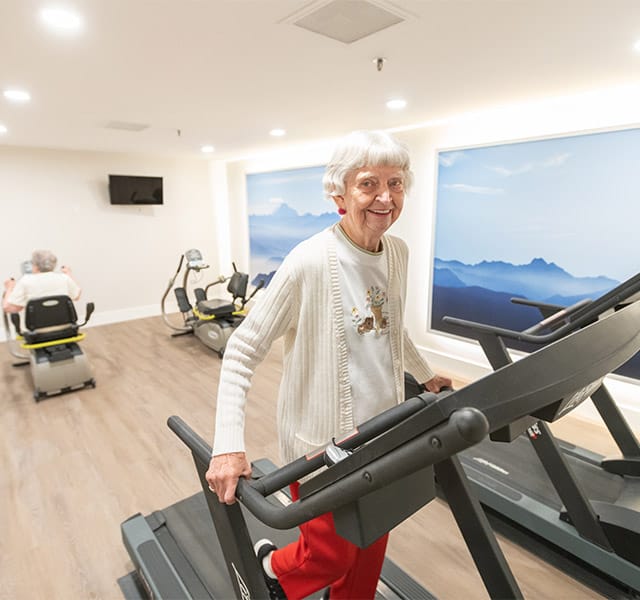 elderly woman on the treadmill elderly woman on the treadmill