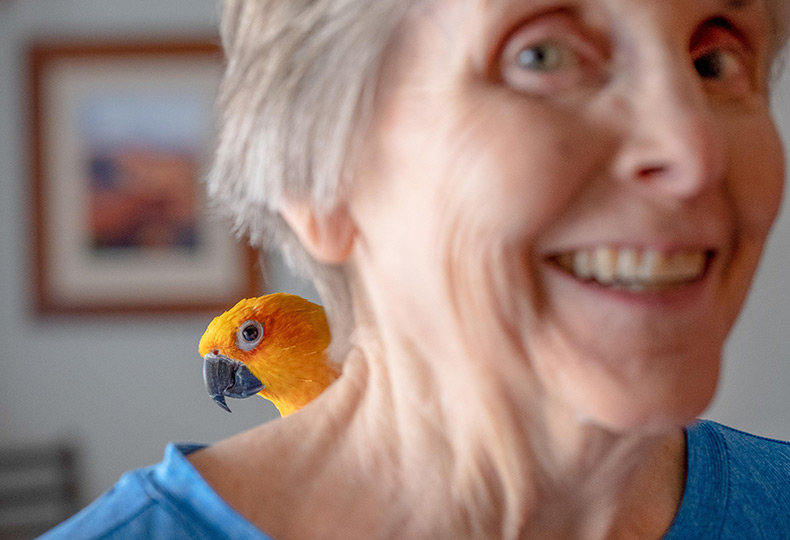 Old Woman With a Parrot behind her