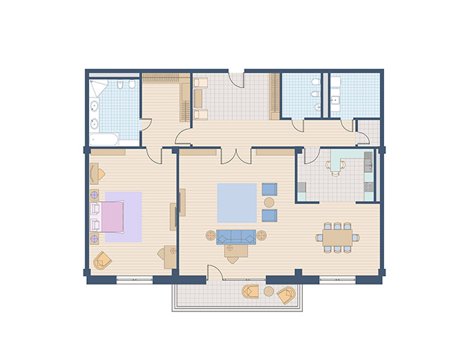 Watermark Retirement Communities Floor Plans A graphic depicting an apartment layout