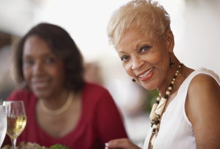 Two women's eating
