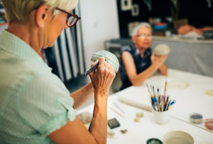 elderly people painting 