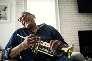 Man plays the trumpet Man plays the trumpet